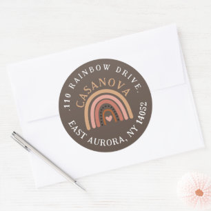 Étiquette Boho Rainbow Round Return