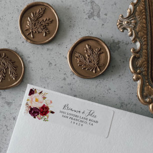 Étiquette Boho rustique coloré Floral Adresse de retour Labe