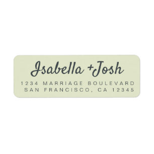Étiquette Boho Script Pastel Green Mariage Adresse de retour