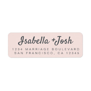Étiquette Boho Script Pastel Mariage rose Adresse de retour