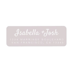 Étiquette Boho Script Pastel Purple Mariage Adresse de retou