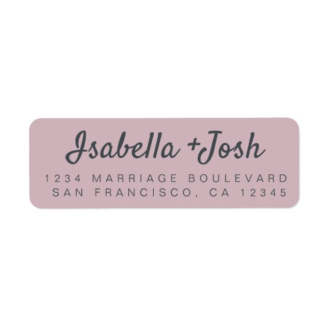 Étiquette Boho Script Pastel Purple Mariage Adresse de retou (Devant)