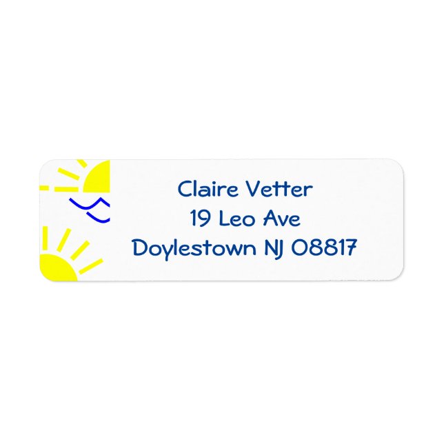 Étiquette Boho Sun (Devant)