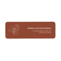 Boho Terracotta Burning Orange Adresse de retour L