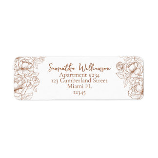 Étiquette Boho Terracotta Rustic Return Adresse Mariage