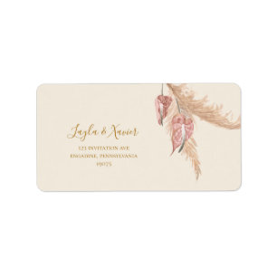 Étiquette Boho Tropical Botanical Ivory Wedding Adresse RSVP