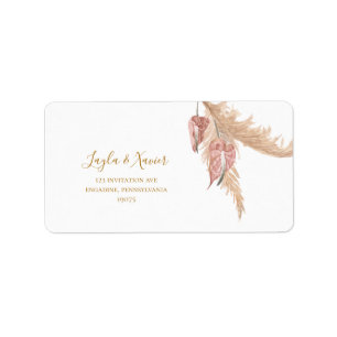 Étiquette Boho Tropical Botanical Mariage RSVP Adresse