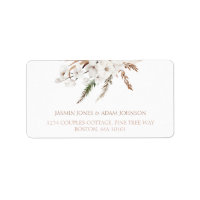 Boho White Orchidées Pampas Grass Mariage