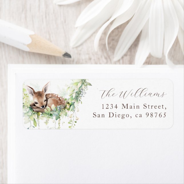 Étiquette Bois Animaux Forêt Végétation Bébé Garçon Douche (En situation)