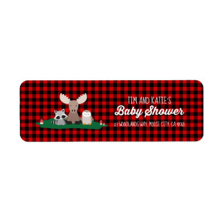 Étiquette Bois de bûcheron Baby shower Animaux rustiques