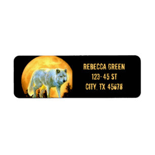 Étiquette bois forêt lune lumière lune loup de lune