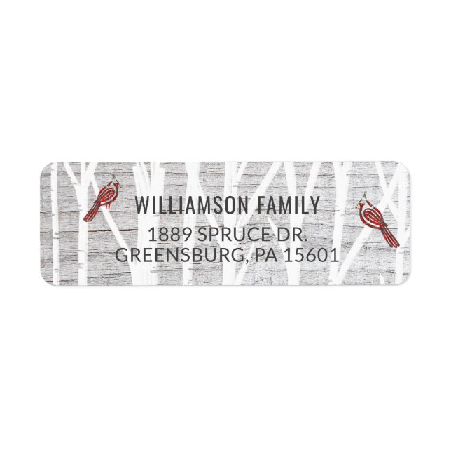 Étiquette Bois gris rustique Bois d'hiver Boisier et Cardina (Devant)