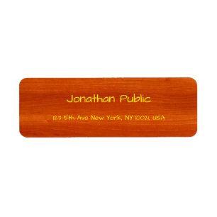 Étiquette Bois noyer manuscrite Nom de script or Texte