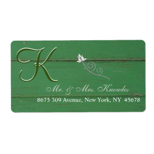 Étiquette Bois rustique de la grange verte