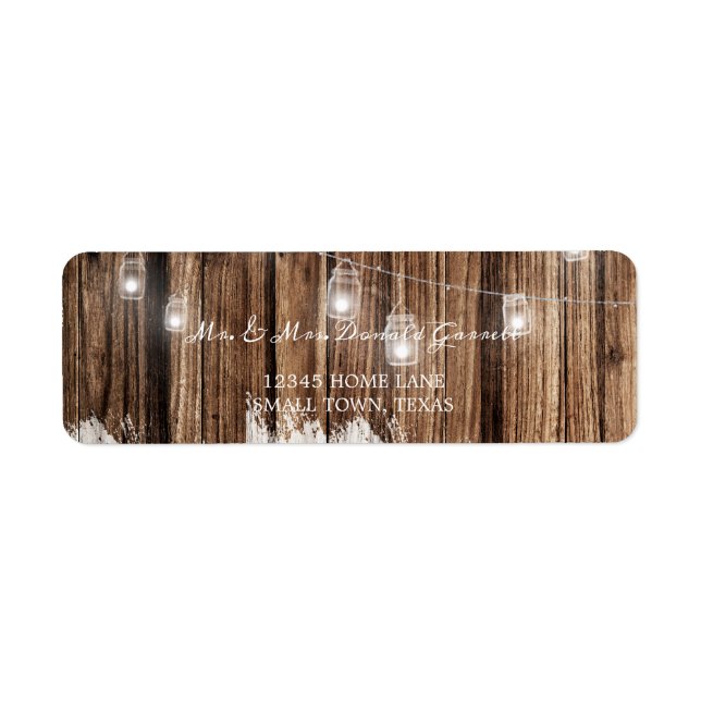 Étiquette Bois rustique et lanternes (Devant)