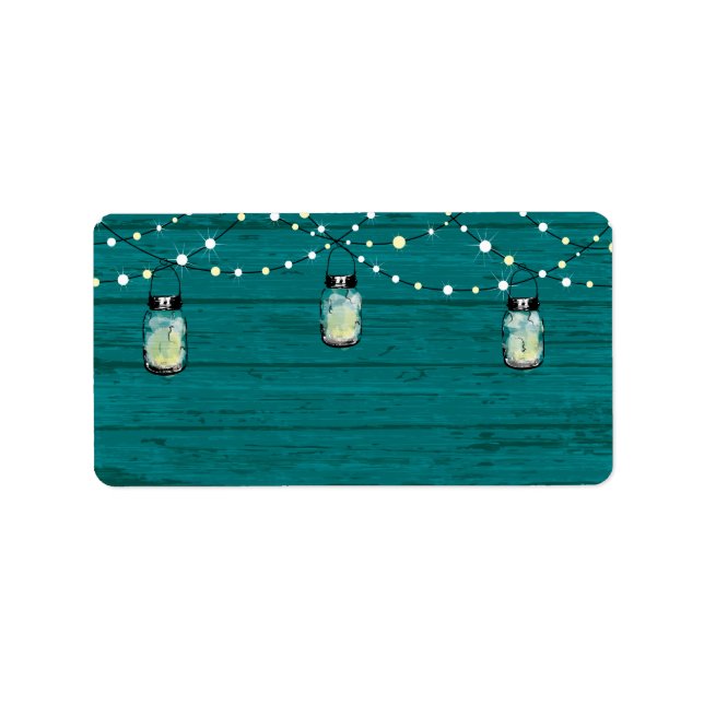 Étiquette Bois rustique pendage Mason jarres et Mariage d'éc (Devant)