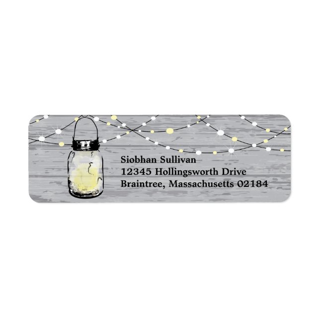 Étiquette Bois rustique pendage Mason jarres et Mariage d'éc (Devant)
