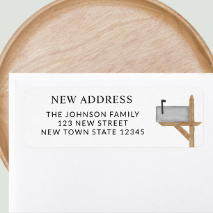 Étiquette Boîte aux lettres aquarelle Nouvelle adresse Adres