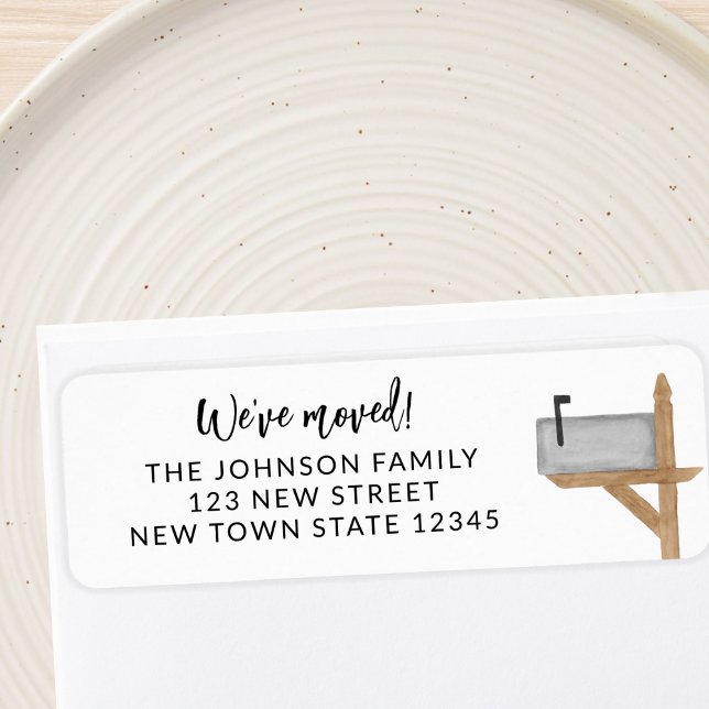 Étiquette Boîte aux lettres - Nous avons déplacé l'adresse d (Créateur téléchargé)