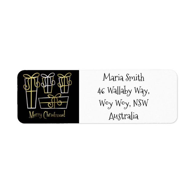 Étiquette Boîte cadeau funky (Devant)