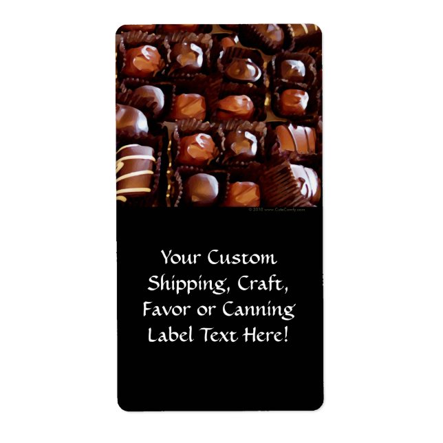 Étiquette Boîte de chocolat, Chocolat-bonbon tentant (Devant)
