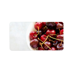 Étiquette bol de cerises
