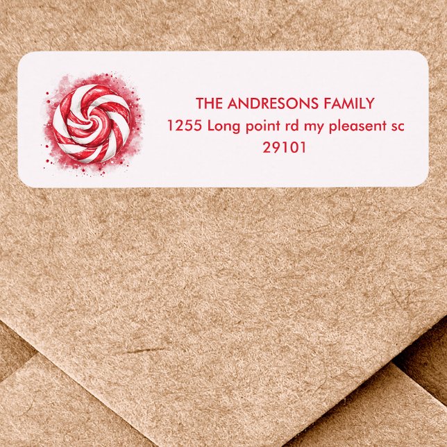 Étiquette Bonbons d'hiver rouge et blanc Anniversaire (Créateur téléchargé)