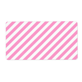 Étiquette Bonbons rose et blanc.