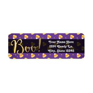 Étiquette Bonbons violets en forme de maïs et points dorés H