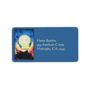 Étiquette Bonfire Moon Samhain Witch Wiccan Pagan