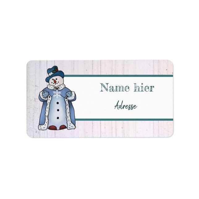 Étiquette Bonhomme de neige (Devant)