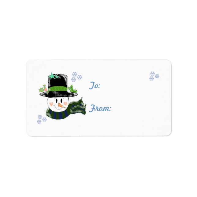 Étiquette Bonhomme de neige jovial (Devant)