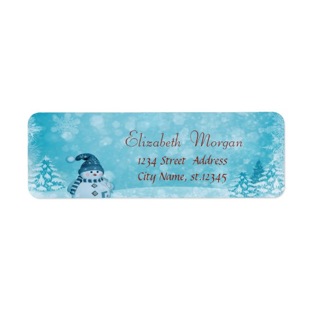 Étiquette Bonhomme de neige, Pin, Vacances (Devant)