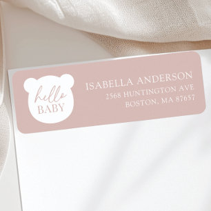Étiquette Bonjour Baby Bear Baby shower Adresse