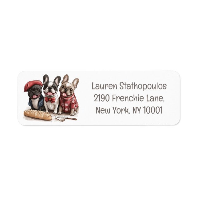 Étiquette Bonjour Bouledogues Français (Devant)