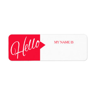 Étiquette Bonjour salutations introduction nom rouge étiquet