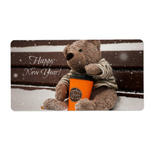 Étiquette Bonne année. Ours de nounours