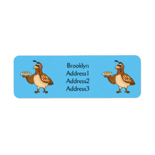 Étiquette Bonne caille avec dessin animé d'oeufs