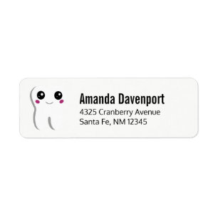 Étiquette Bonne dentition Dentaire Souriante Mignonne Adress