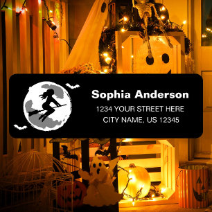 Étiquette Bonne sorcière Halloween Partie Adresse de retour