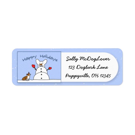 Étiquette Bonnes fêtes Noël de corgi