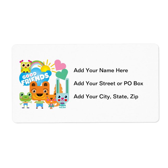 Étiquette Bons amis d'animaux (Devant)