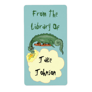 Étiquette Bookplate Dragon Respire Nom De La Bibliothèque De