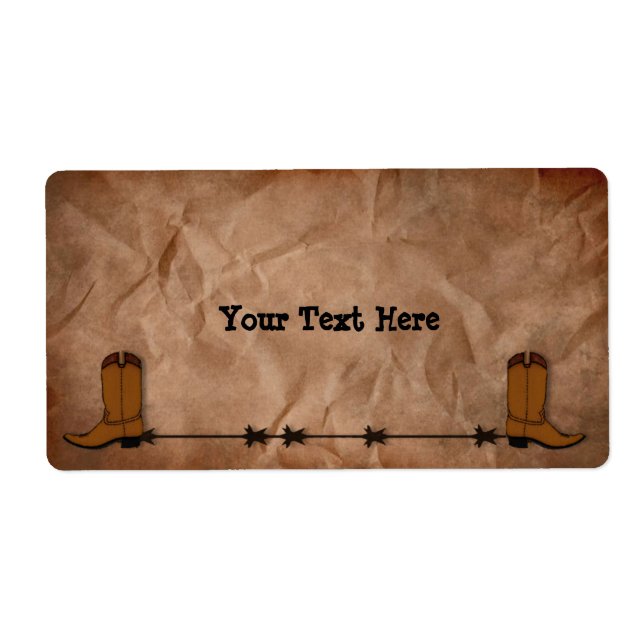 Étiquette Boots Cowboy (Devant)