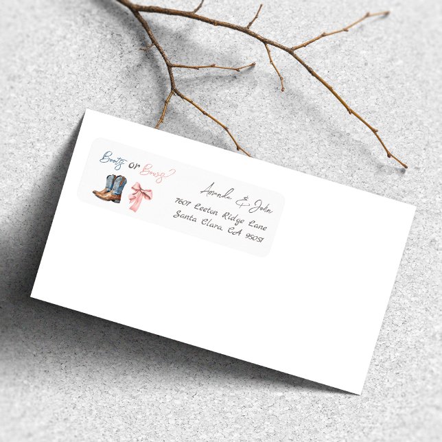 Étiquette Boots ou Bows Blue Rose Genre Adresse (Créateur téléchargé)