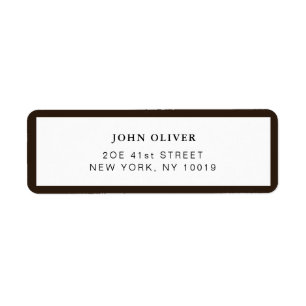 Étiquette Bordure brun foncé Adresse officielle de retour Ét