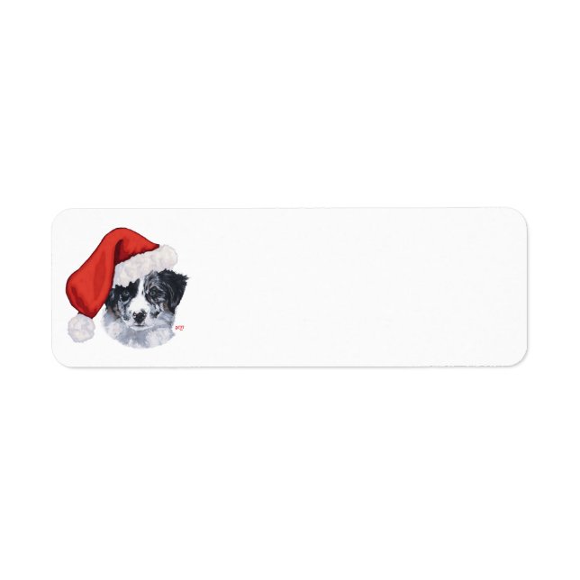 Étiquette Bordure Collie Noël (Devant)