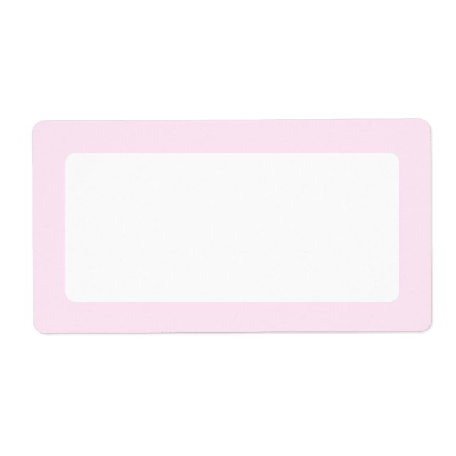 Étiquette Bordure couleur uni rose très pâle blanc (Devant)