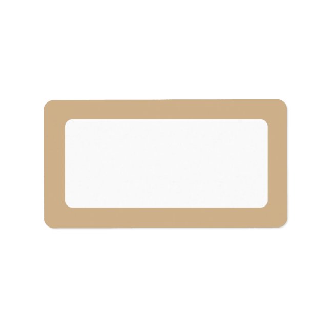 Étiquette Bordure couleur unie brun foncé blanc (Devant)