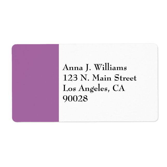 Étiquette bordure couleur violet (Devant)